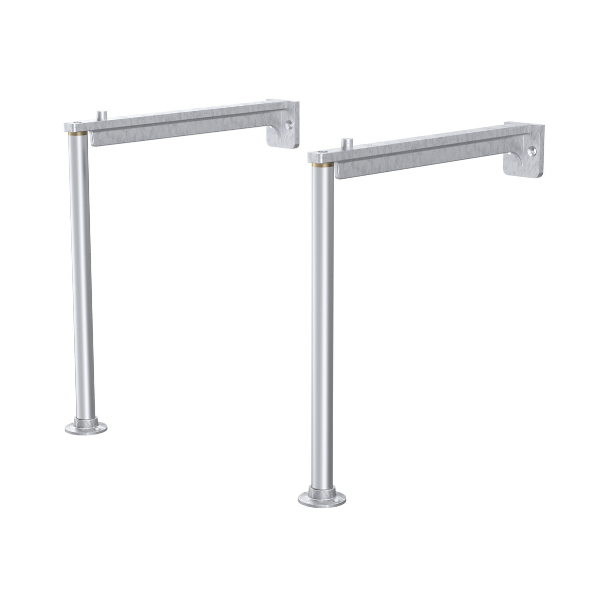 Modern Splash Brushed Steel Cleaner Sink Leg Set And Wall Bracket (Pair)