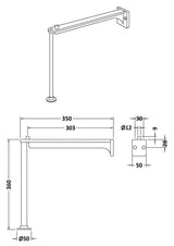 Modern Splash Brushed Steel Cleaner Sink Leg Set And Wall Bracket (Pair)