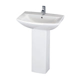 Modern Splash Asselby 1 Tap Hole 600mm Ceramic Basin & Pedestal