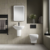 Modern Splash 1 Tap Hole 500mm Ceramic Basin & Semi Pedestal