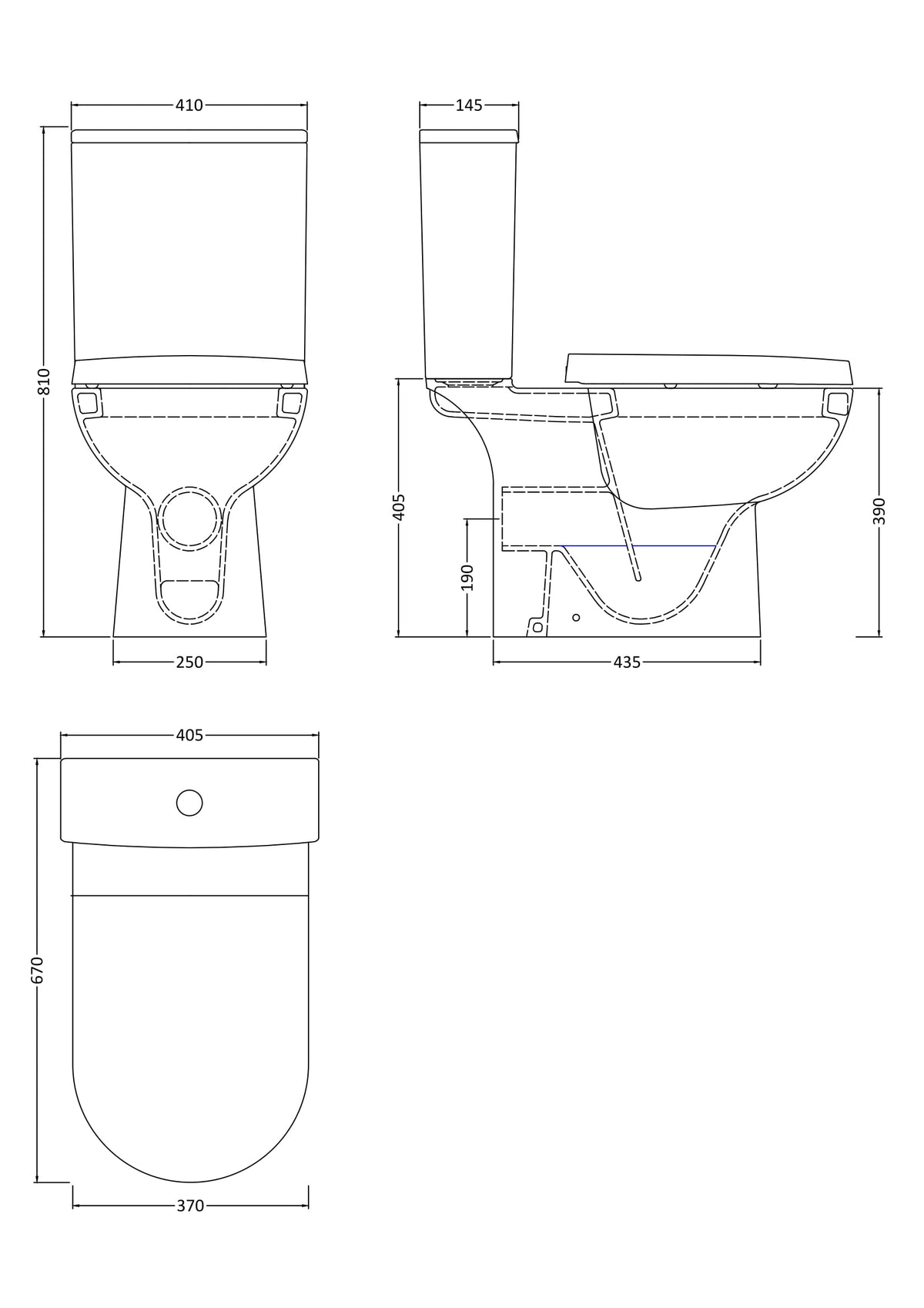 Modern Splash Contemporary 410mm Close Coupled Toilet