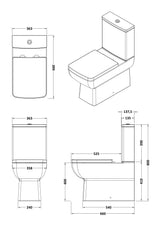 Modern Splash Contemporary Flush to Wall Square Bowl Rimless Pan