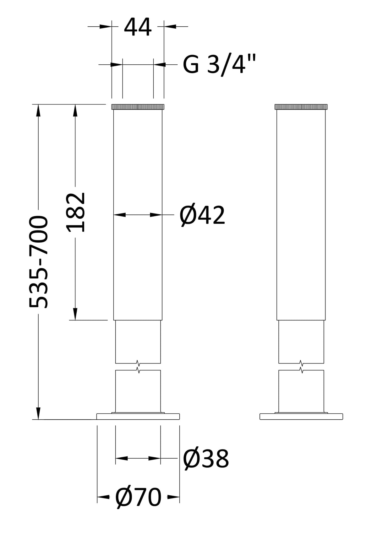 Chrome Bath Legs with Adjustable Shrouds