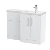 Modern Splash Satin White 1100mm x 390mm Right Hand Combination Unit With Polymarble Basin