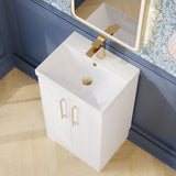 Modern Splash 500mm Satin White 2 Door Floor Standing Vanity Unit With Thin Edge Basin