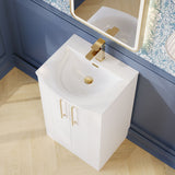 Modern Splash 500mm Satin White 2 Door Floor Standing Vanity Unit With Curved Basin