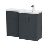 Modern Splash Satin Soft Black 1100mm x 390mm Right Hand Combination Unit With Polymarble Basin