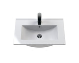Modern Splash 600mm Soft Black 2 Drawer Wall Hung Vanity Unit With Minimalist Basin