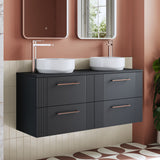 Modern Splash 1200mm Soft Black 4 Drawer Wall Hung Vanity With Co-ordinating Worktop