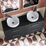 Modern Splash 1200mm Soft Black 4 Drawer Wall Hung Vanity With Co-ordinating Worktop