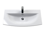 Modern Splash 800mm Soft Black 2 Drawer Wall Hung Vanity Unit With Curved Basin