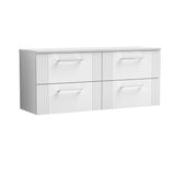 Modern Splash 1200mm Satin White 4 Drawer Wall Hung Vanity & Worktop