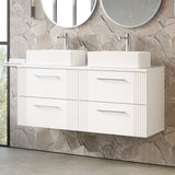 Modern Splash 1200mm Satin White 4 Drawer Wall Hung Vanity & Worktop
