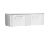 Modern Splash 1200mm Part Fluted 2 Drawer Wall Hung Vanity & Worktop