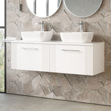 Modern Splash 1200mm Part Fluted 2 Drawer Wall Hung Vanity & Worktop