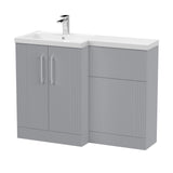 Modern Splash Satin Grey 1100mm x 390mm Left Hand Combination Unit With Polymarble Basin