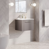 Modern Splash 500mm Satin Grey 1 Drawer Wall Hung Vanity Unit With Minimalist Basin