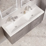 Modern Splash 1200mm Satin Grey 4 Drawer Wall Hung Vanity Unit With 2 Tap Hole Ceramic Basin