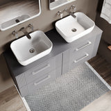 Modern Splash 1200mm Slate Grey 4 Drawer Wall Hung Vanity With Co-ordinating Worktop