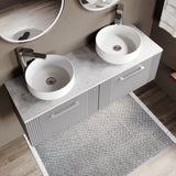 Modern Splash 1200mm Satin Grey 4 Door Wall Hung Vanity Unit With Bellato Grey Worktop
