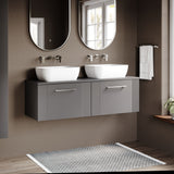 Modern Splash 1200mm Slate Grey 2 Drawer Wall Hung Vanity & Worktop