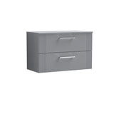 Modern Splash 800mm Satin Grey  2 Drawer Wall Hung Vanity Unit With Co-ordinating Worktop