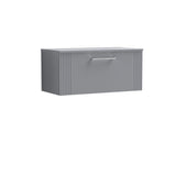 Modern Splash 800mm Satin Grey  1 Drawer Wall Hung Vanity With Co-ordinating Worktop