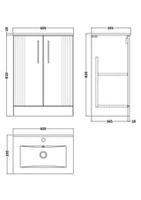 Modern Splash 600mm Satin Green 2 Door Floor Standing Vanity Unit With Minimalist Basin