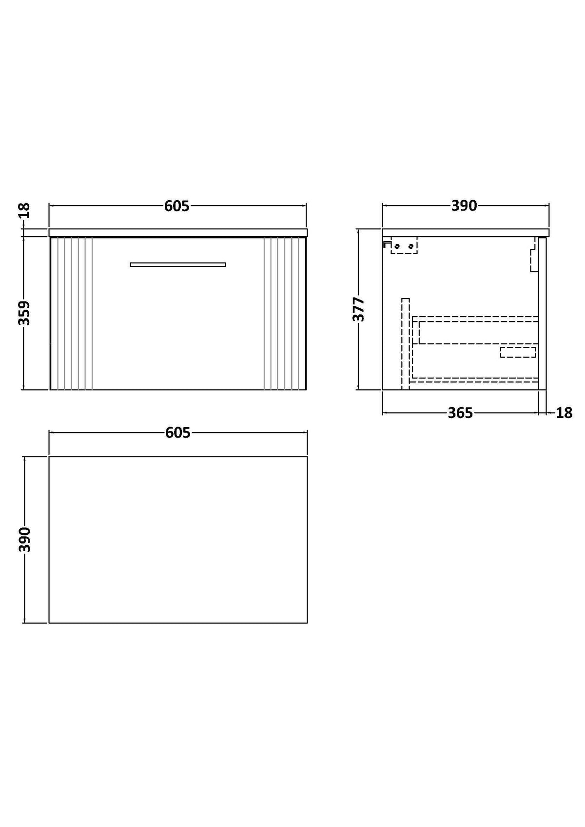 Modern Splash 600mm Satin Green  1 Drawer Wall Hung Vanity Unit With Co-ordinating Worktop