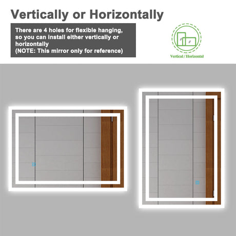 Modern Splash LED Rectangle Mirror