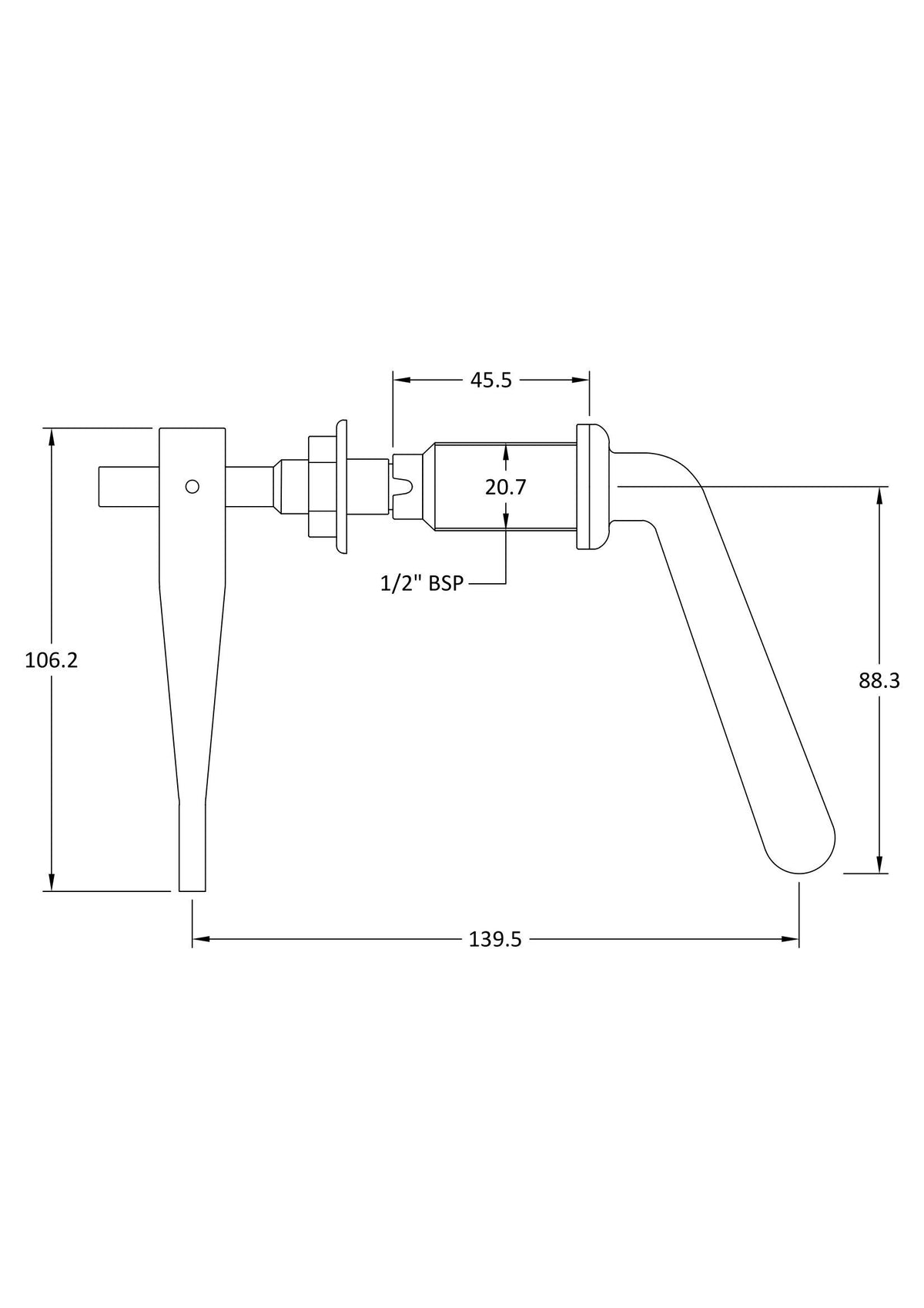 Chrome Metal Universal Lever