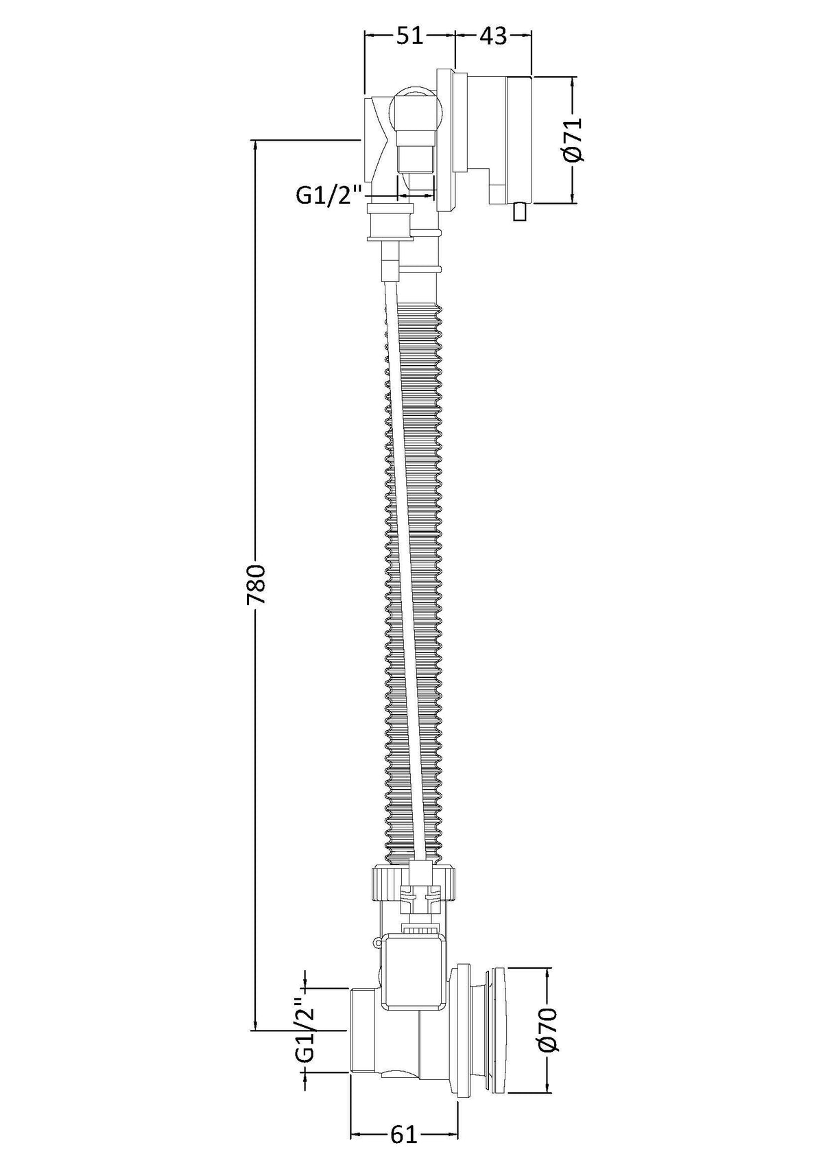 Modern Splash Chrome Freeflow Bath Filler