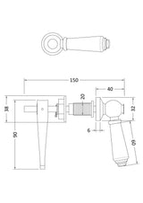 White & Chrome Ceramic WC Lever