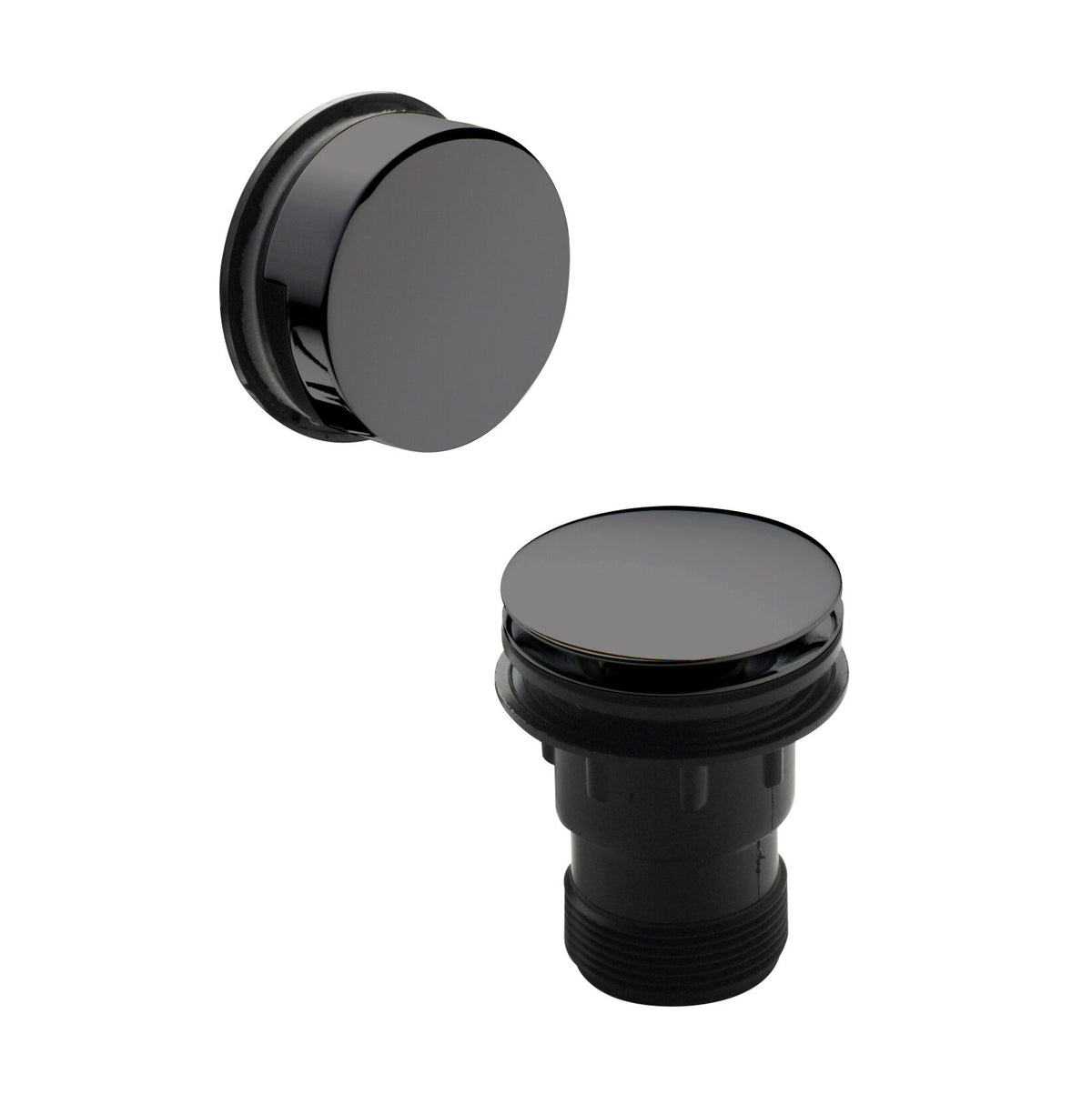 Modern Splash Brushed Pewter Push Button Bath Waste With Overflow