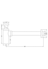 Round Chrome Bottle Trap - 300mm Extension