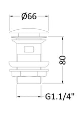 Chrome Slotted Push Button Basin Waste