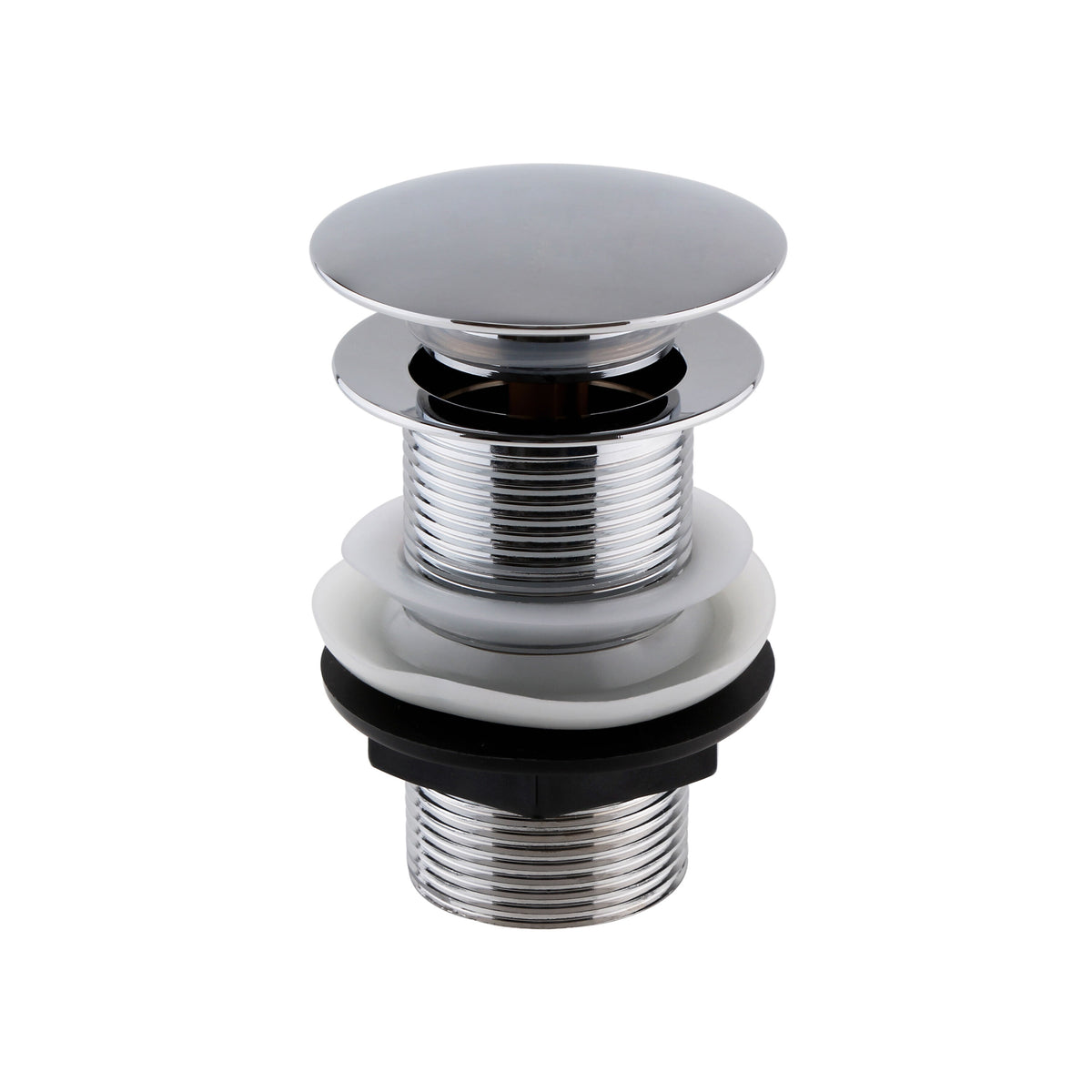Chrome Unslotted Push Button Basin Waste