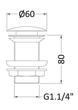Chrome Unslotted Push Button Basin Waste