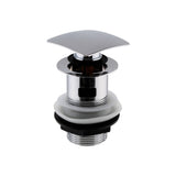Chrome Square Slotted Push Button Basin Waste