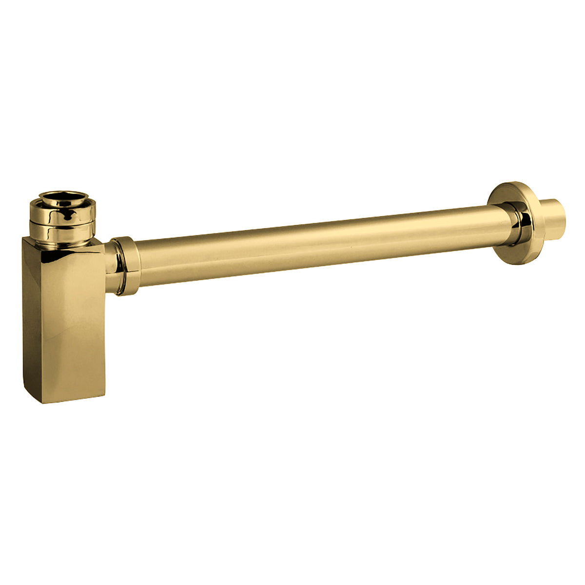 Square Brushed Brass Bottle Trap - 300mm Extension