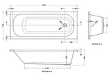 Arley Pro Contract 1700mm Steel Single Ended Bath