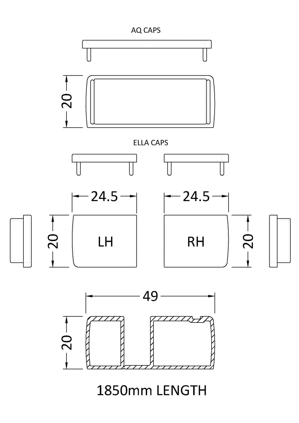 Modern Splash choice Ensky Chrome 1850mm Profile Extension Kit