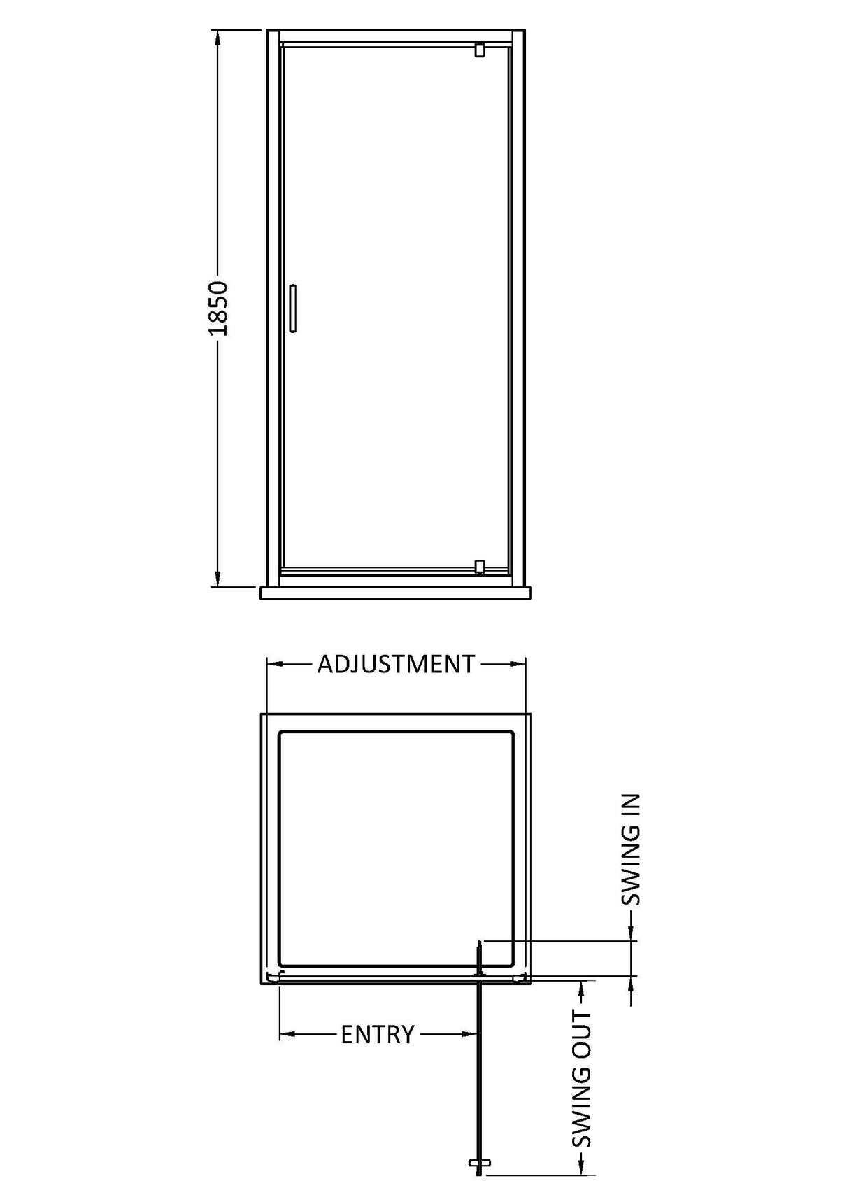 Modern Splash choice Ensky 800mm Brushed Brass Pivot Shower Door