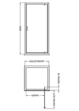 Modern Splash choice Ensky 900mm Brushed Brass Pivot Shower Door