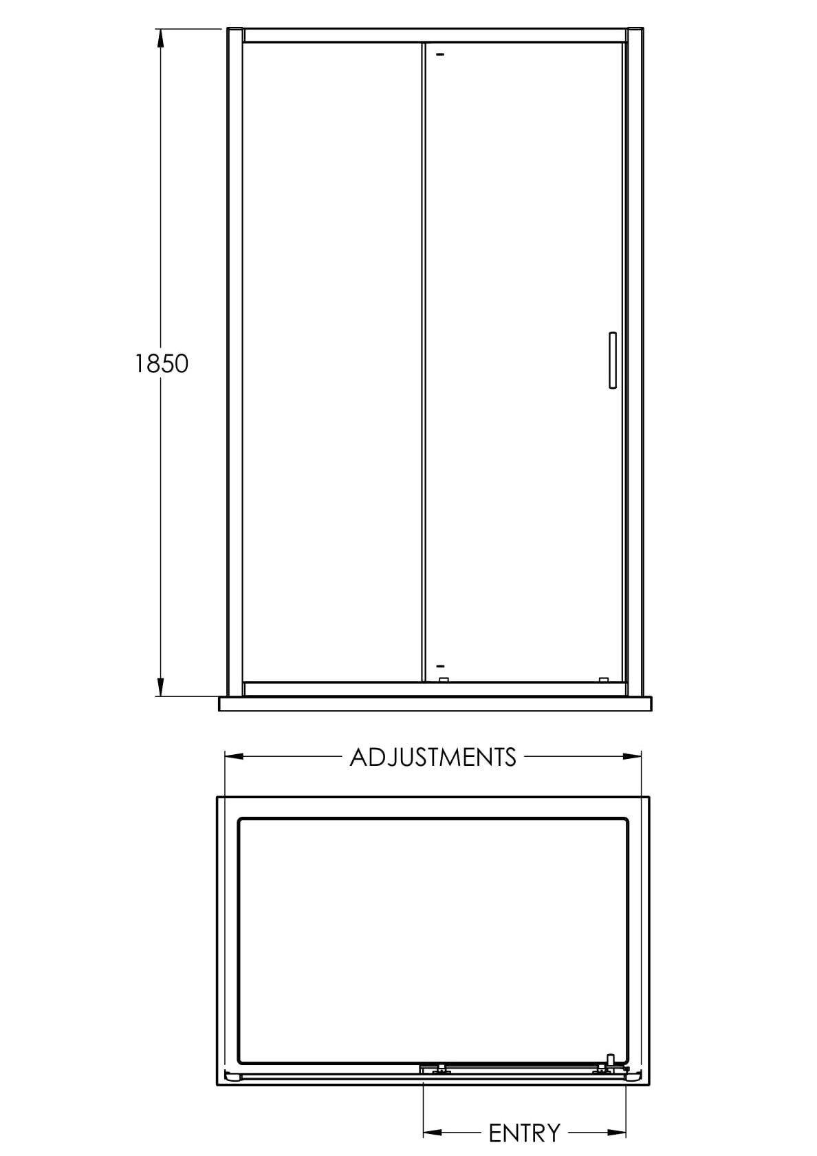 Modern Splash choice Ensky 1100mm Brushed Brass Sliding Shower Door