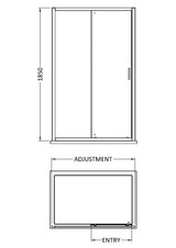 Modern Splash choice Ensky 1200mm Chrome Sliding Shower Door