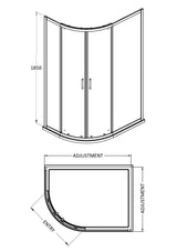 Modern Splash choice Ensky 1000 x 800mm Chrome Quadrant Shower Enclosure