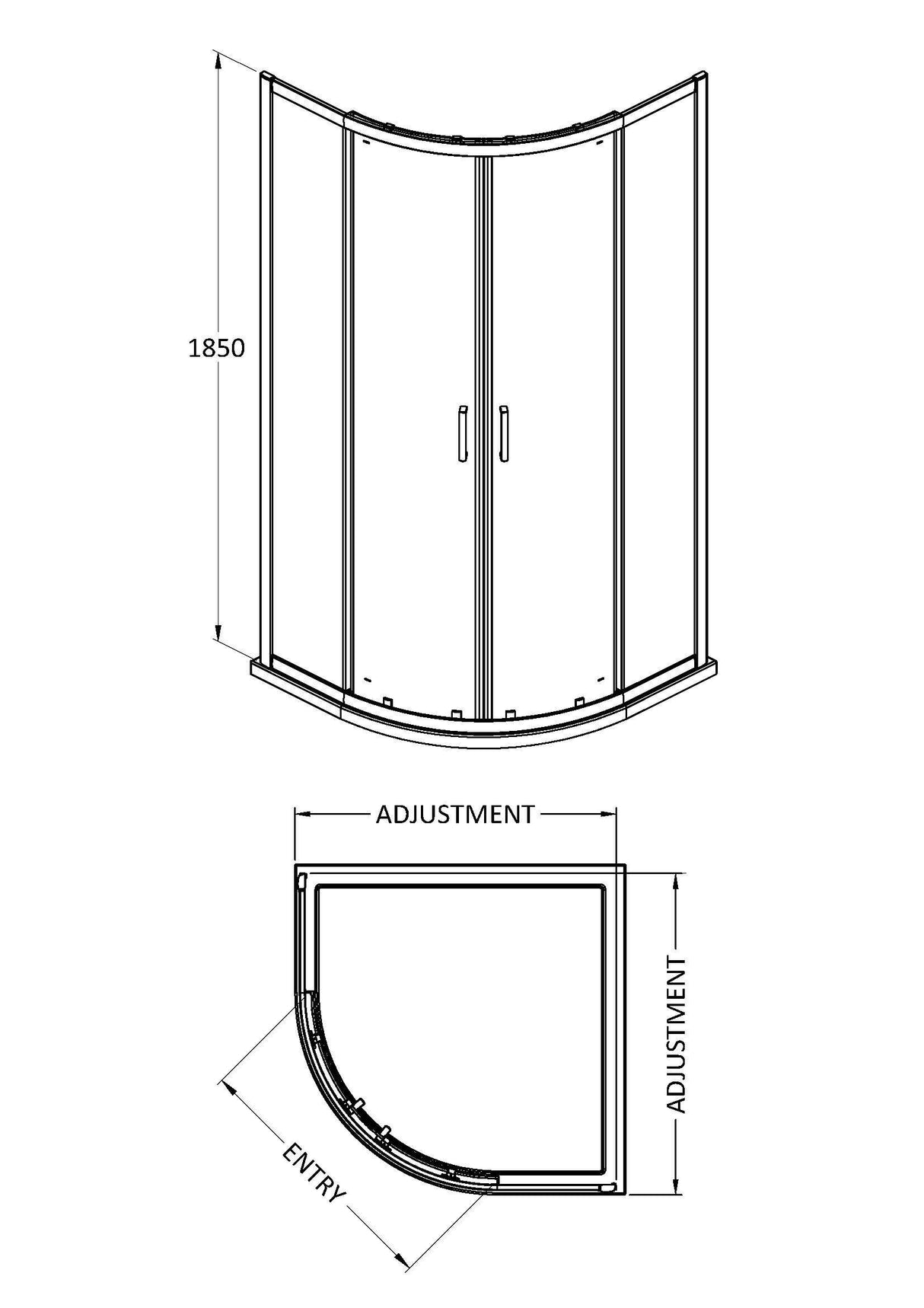 Modern Splash choice Ensky 900mm Chrome Quadrant Shower Enclosure
