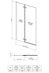 Modern Splash 760mm Chrome Hinged Bath Screen