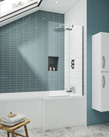 Modern Splash 760mm Chrome Hinged Bath Screen